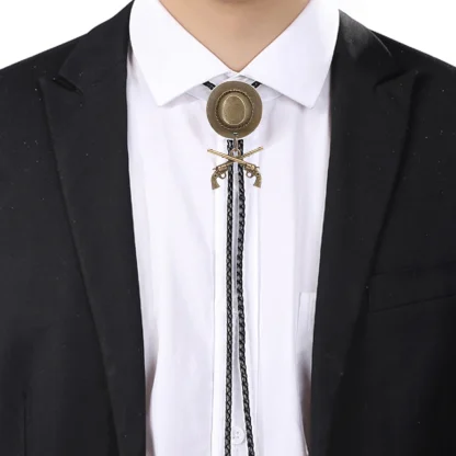 Bolo Tie with Double Gun and Cowboy Hat Design - Image 14