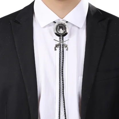 Bolo Tie with Double Gun and Cowboy Hat Design - Image 10