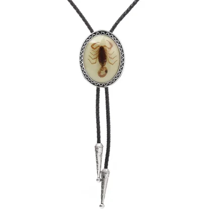 Gemstone-like Bolo Tie with Scorpion Design - Image 7