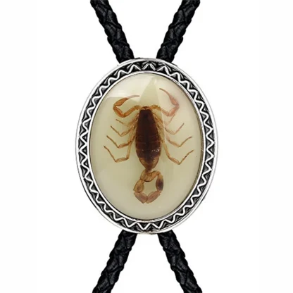 Gemstone-like Bolo Tie with Scorpion Design