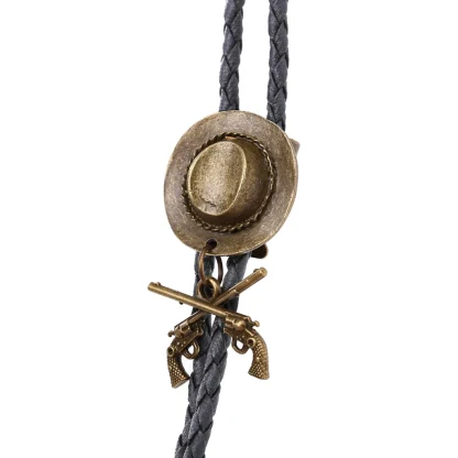 Bolo Tie with Double Gun and Cowboy Hat Design - Image 5