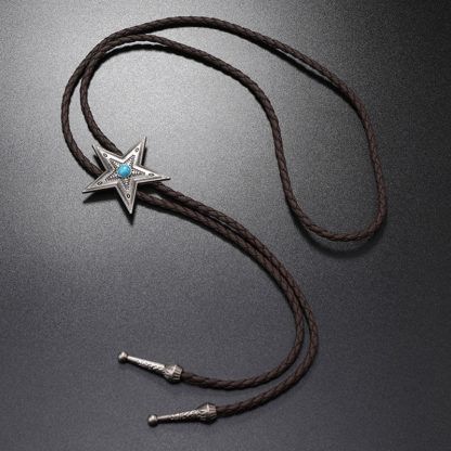 Star Shape Pendant Western Tie - Image 10