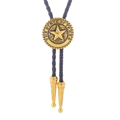 Western Tie with Embossed Pentagram Decor - Image 7