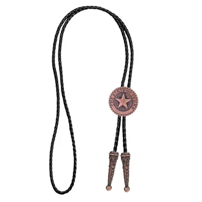 Western Tie with Embossed Pentagram Decor - Image 14