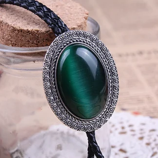 Luxury Gemstone-like Bolo Tie with Oval Shaped