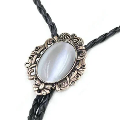 Elegant Vintage-style Bolo Tie with Gemstone-like - Image 3