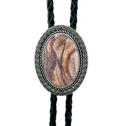 Luxury Gemstone-like Bolo Tie with Oval Shaped - Image 9