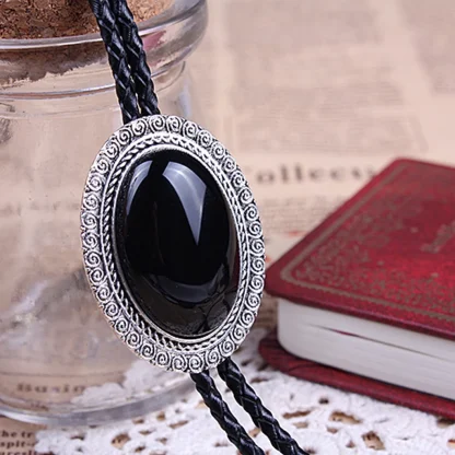 Luxury Gemstone-like Bolo Tie with Oval Shaped - Image 5