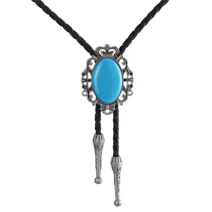 Elegant Vintage-style Bolo Tie with Gemstone-like - Image 6