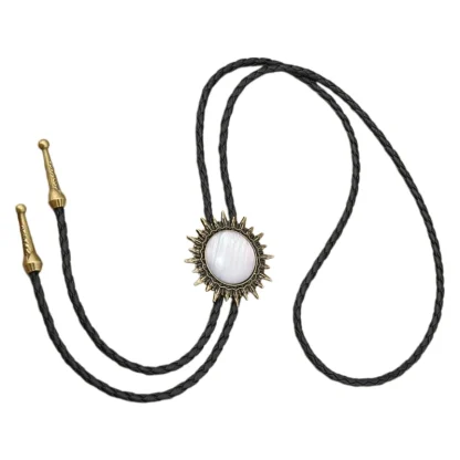 Round Retro Bolo Tie with Spike Edges - Image 4