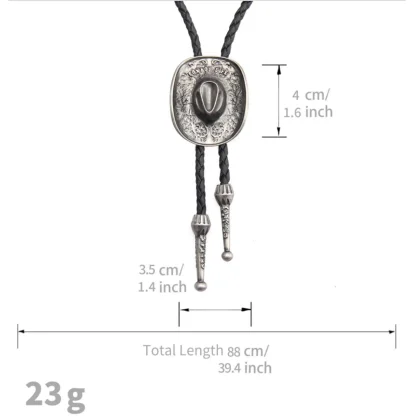 Durable Western Tie with Cowboy Hat Pendant - Image 6