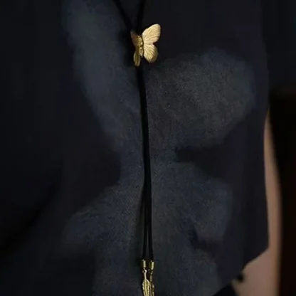 Simple Bolo Tie with Butterfly Shape Pendant - Image 8