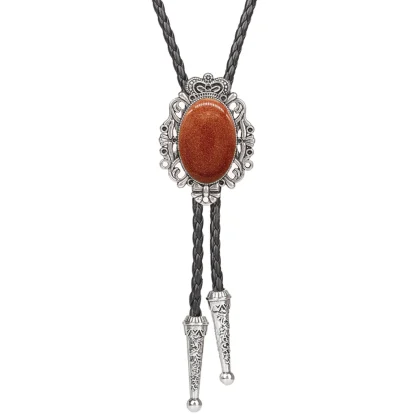 Elegant Vintage-style Bolo Tie with Gemstone-like - Image 10