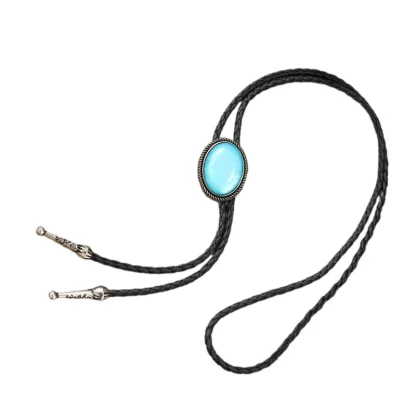 Turquoise Elegant Bolo Tie with Oval Shape