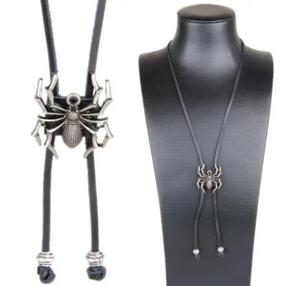 Adjustable Bolo Tie with Spider Shaped Pendant - Image 2