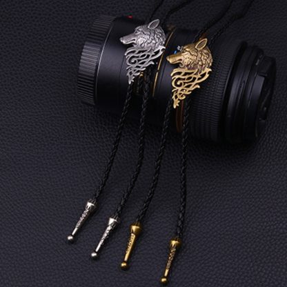 Adjustable Bolo Tie with Wolf Pendant - Image 9