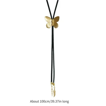 Simple Bolo Tie with Butterfly Shape Pendant - Image 6