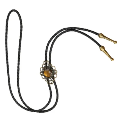 Round Retro Bolo Tie with Spike Edges - Image 9