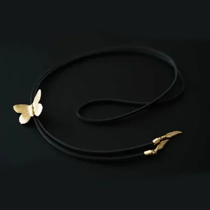 Simple Bolo Tie with Butterfly Shape Pendant - Image 4