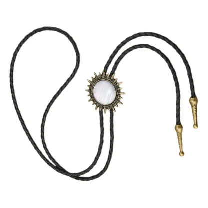 Round Retro Bolo Tie with Spike Edges - Image 3